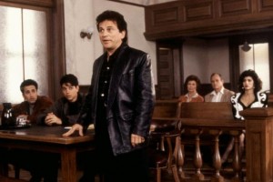 MY COUSIN VINNY, Mitchell Whitfield (far left), Ralph Macchio (second from left), Joe Pesci (third from left), Marisa Tomei (far right), 1992. ©20th Century Fox